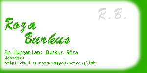 roza burkus business card
