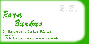 roza burkus business card